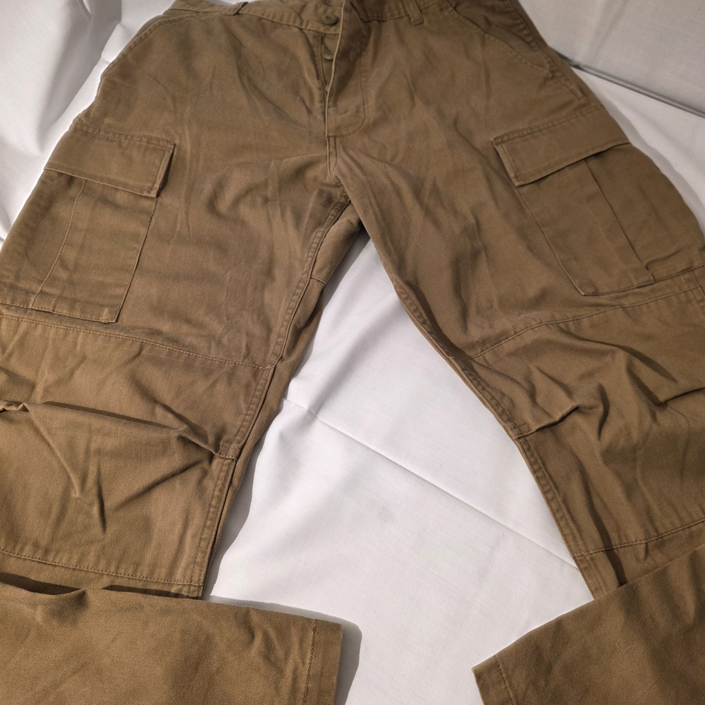 Rothco Men's Tan Tactical Cargo BDU Reinforced Canvas Ripstop Pants. 35x32